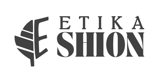 Logo Etikashion marron avec feuille stylis&eacute;e et lettrage noir, version graphique pour marque mode