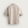 Chemise Lin Naturelle Unie Dos Chemise lin naturelle unie écru vue de dos, manches courtes, tissu léger respirant pour homme