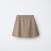Jupe fille en lin naturel beige vue de dos, taille enfant, coupe évasée simple et fluide