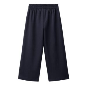 Pantalon garçon en coton bio noir taille enfant coupe droite ceinture élastiquée