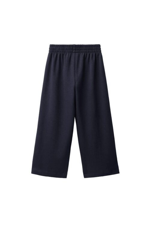 Pantalon garçon en coton bio noir taille enfant coupe droite ceinture élastiquée