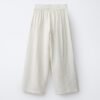 Pantalon lin beige fille taille élastique vue dos, tissu naturel léger pour enfant