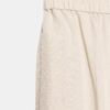 Pantalon lin beige femme taille élastique léger en lin naturel pour saisons chaudes