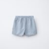 Short garçon en laine gris clair dos, taille élastique, basique confortable pour enfant