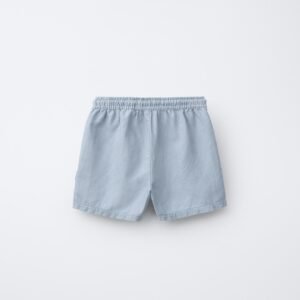 Short garçon en laine gris clair dos, taille élastique, basique confortable pour enfant