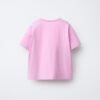 T-shirt fille en coton bio rose pâle vu de dos, manches courtes, modèle basique