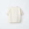 T-shirt garçon en lin écru clair, dos simple à manches courtes, produit enfant écologique